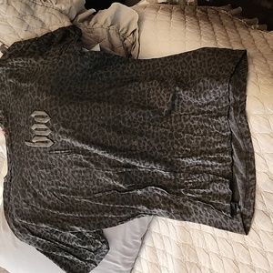HALLOWEEN BLACK LEOPARD TEE WITH BOO